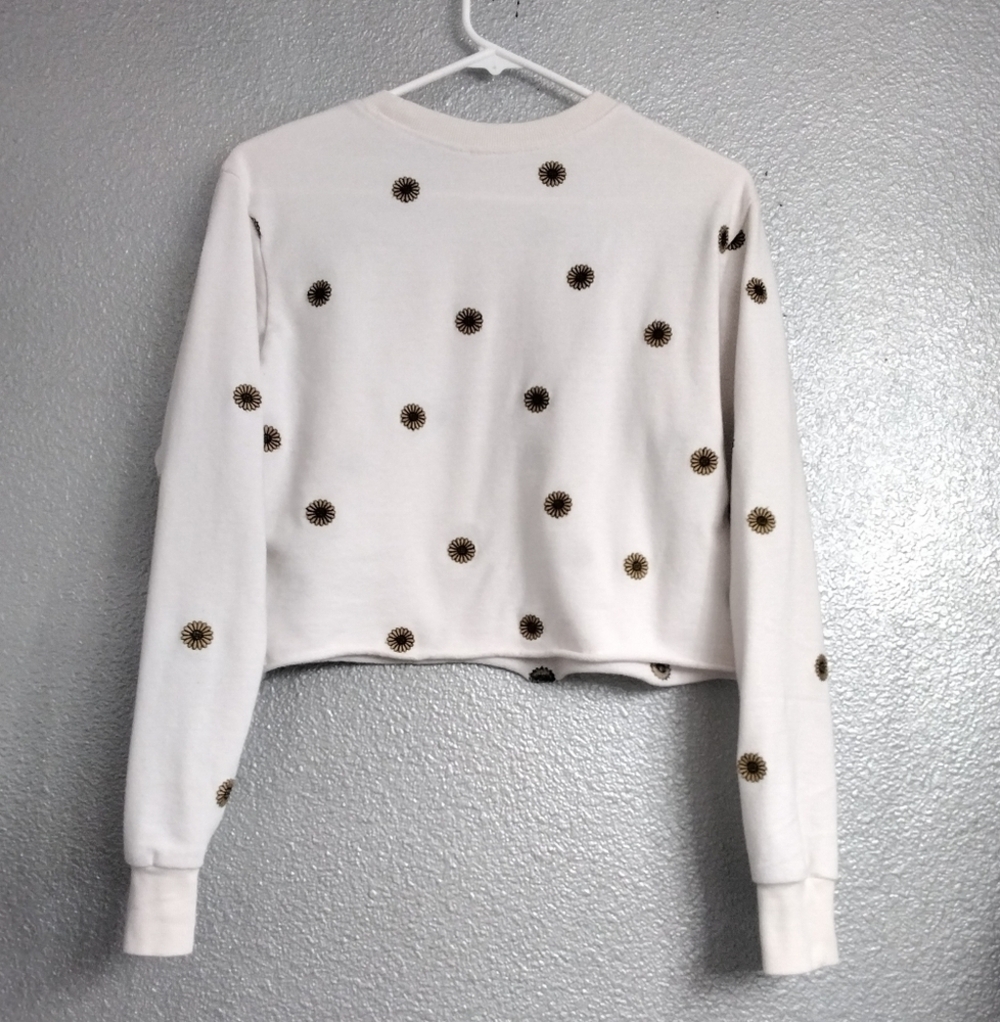 Mighty Fine Cropped Sunflower Shirt Size S